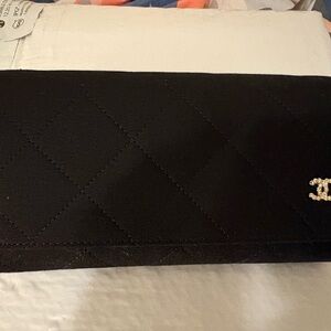 CHANEL Black Quilted Glasses Case
